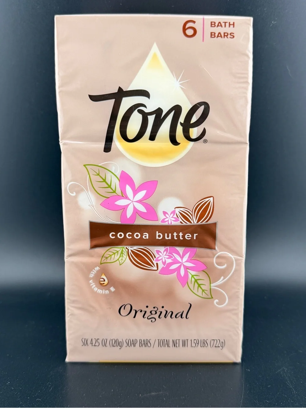 Tone Bar Soap Original w/Cocoa Butter  (6-Pack, 4.25 oz Each Bar) New/Sealed